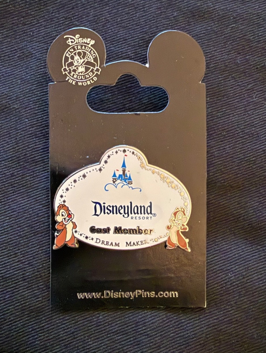 Disney Pin Disneyland Resort Cast Member Dream Maker Name Badge Chip n Dale 2011