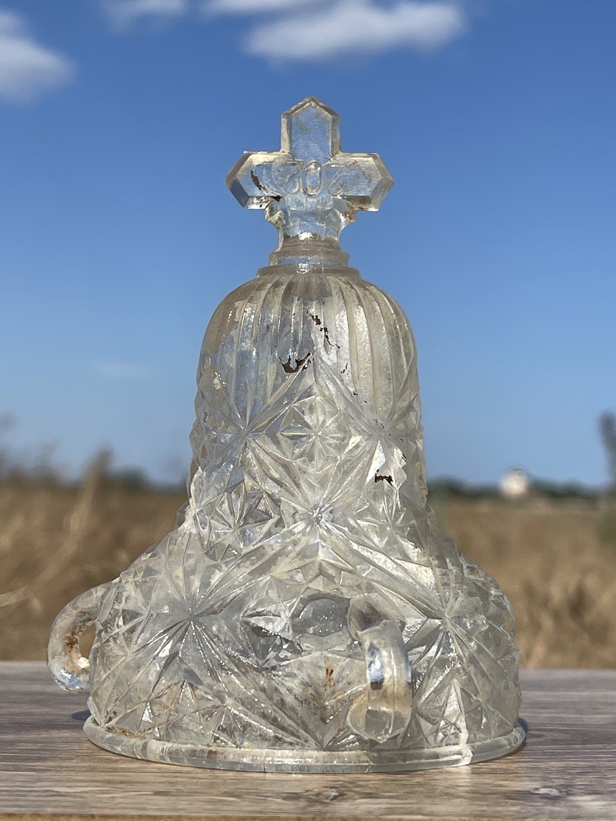 Pre-1900s ANTIQUE ORTHODOX LAMPADA(CHURCH LAMP).Glass Inser