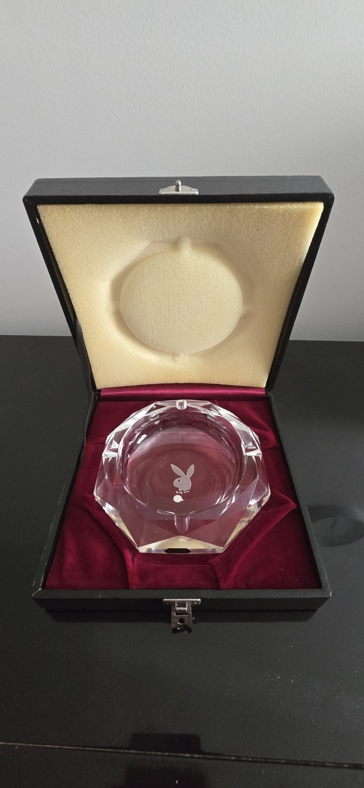 Vintage Mid Century Japan Post House PlayBoy Hand Cut Crystal Ash Tray Vintage Mid Century Japan Post House PlayBoy Hand Cut Crystal Ash Tray