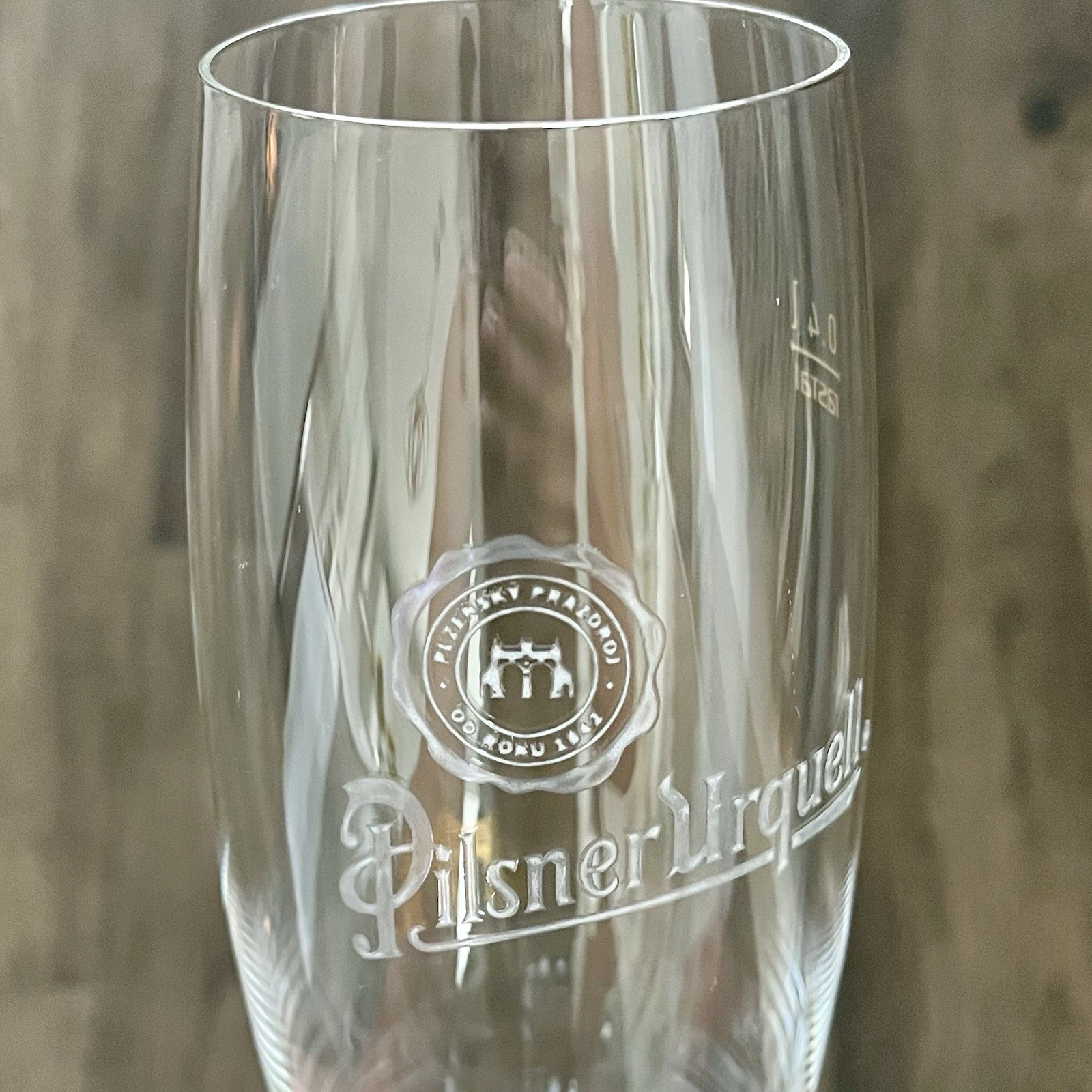 Pair Pilsner Urquell Goblets Beer Glasses Clear Glass Stem Logo 0.4 Liter Czech Pair Pilsner Urquell Goblets Beer Glasses Clear Glass Stem Logo 0.4 Liter Czech