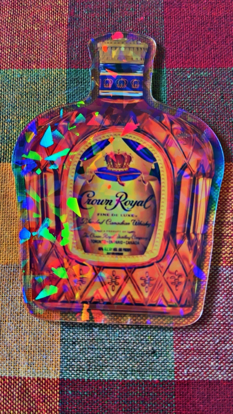 Crown Royal Canadian Whisky Empty Collectible Liquor Bottle, Amber