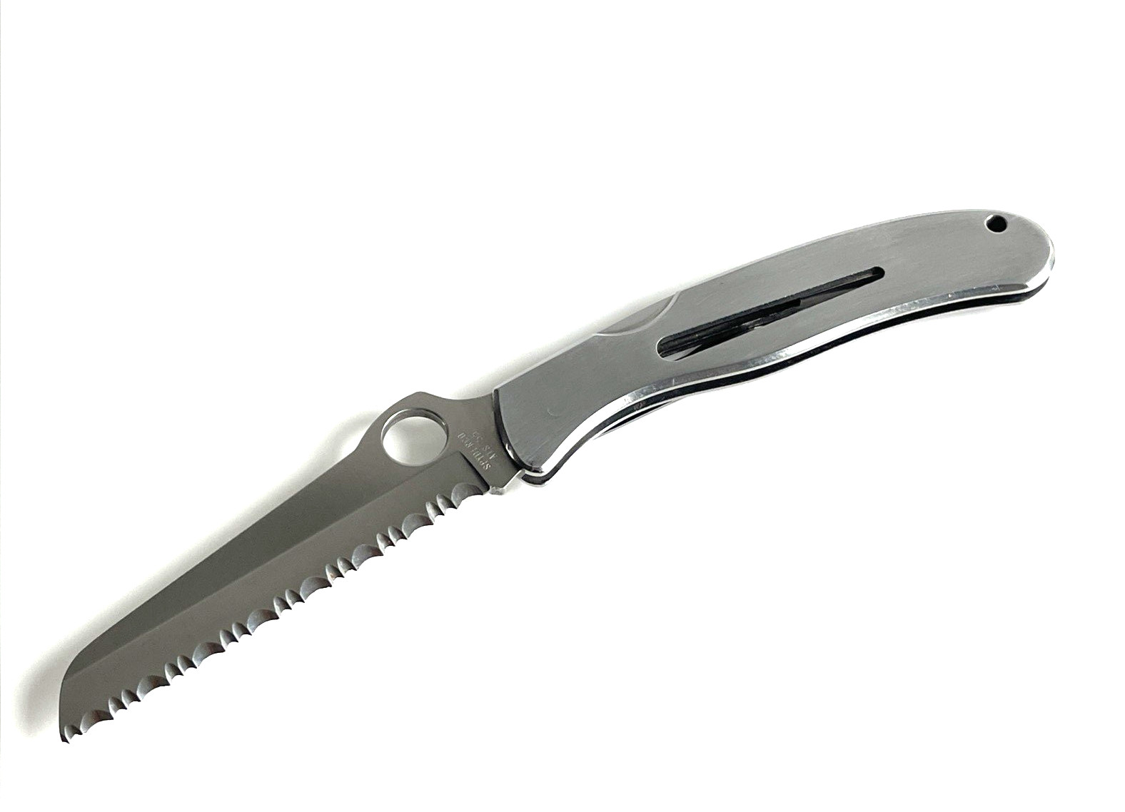 Spyderco C02 Mariner Folding Knife ATS-55 Stainless Steel Handle Japan 1997-1998