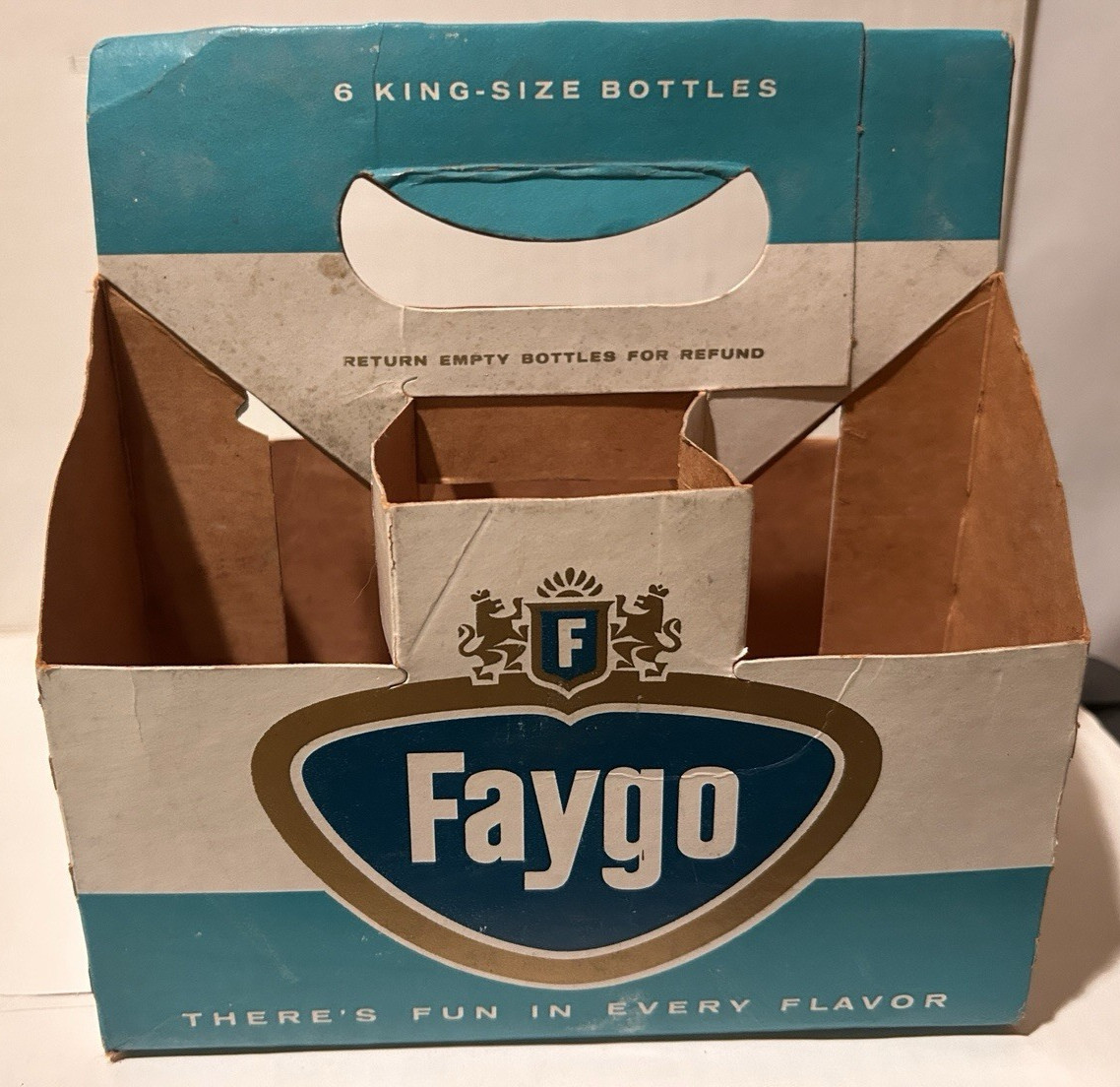 Vintage Rare Faygo 50\'s 60s Cardboard Carrier 6 king size  - Conventible Model