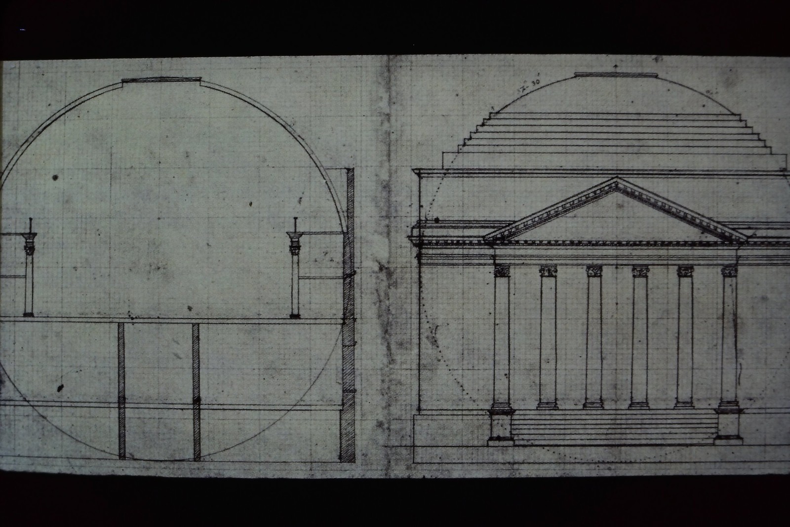 c1970's 35mm Slide, Frank Furness Capitol Drawing Architectural Blueprint Study c1970's 35mm Slide, Frank Furness Capitol Drawing Architectural Blueprint Study