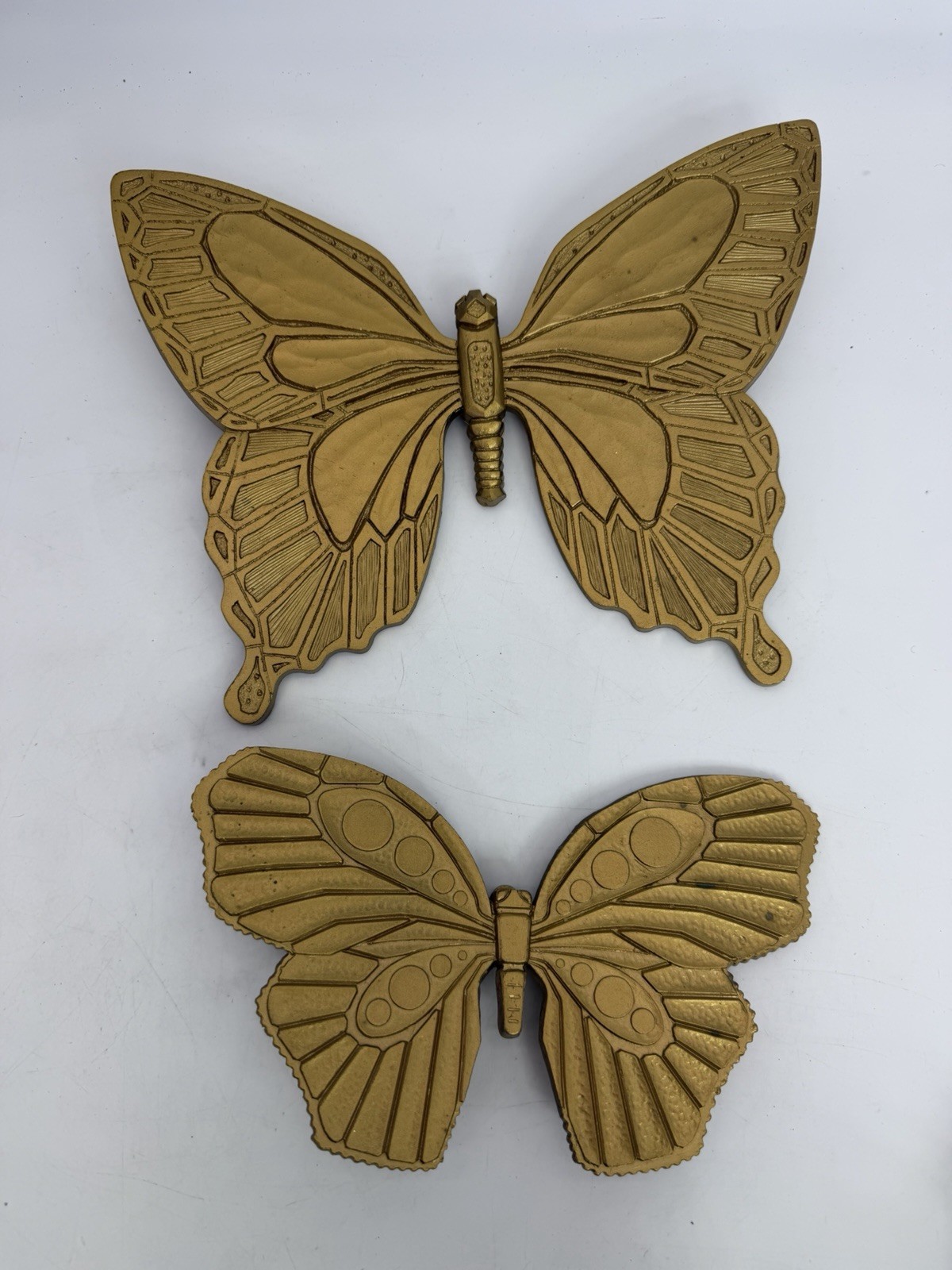 2 Vintage 1971 Homco Gold Plastic Wall Hanging Butterflies 7291 Syroco 2 Vintage 1971 Homco Gold Plastic Wall Hanging Butterflies 7291 Syroco