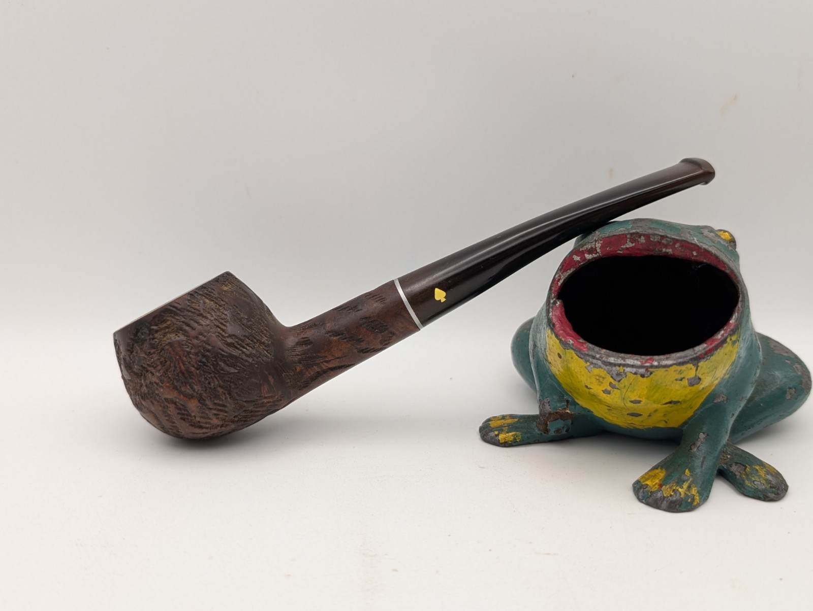 Vintage Dr Grabow Savoy Rusticated Prince Estate Tobacco Pipe Yellow Spade