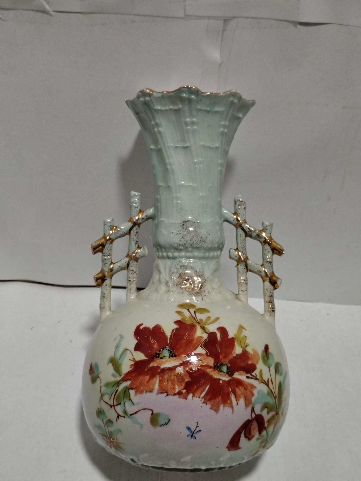 Antique Austria Ceramic Handpainted Vase