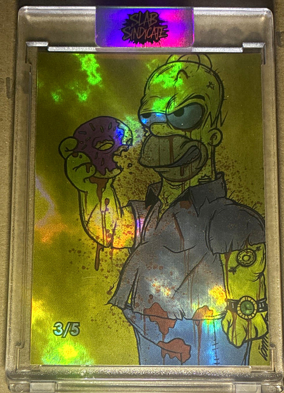 Dr. Flaw Comix Gorkem Demir Battle Damaged Homer Variant Card 3/5 PR5