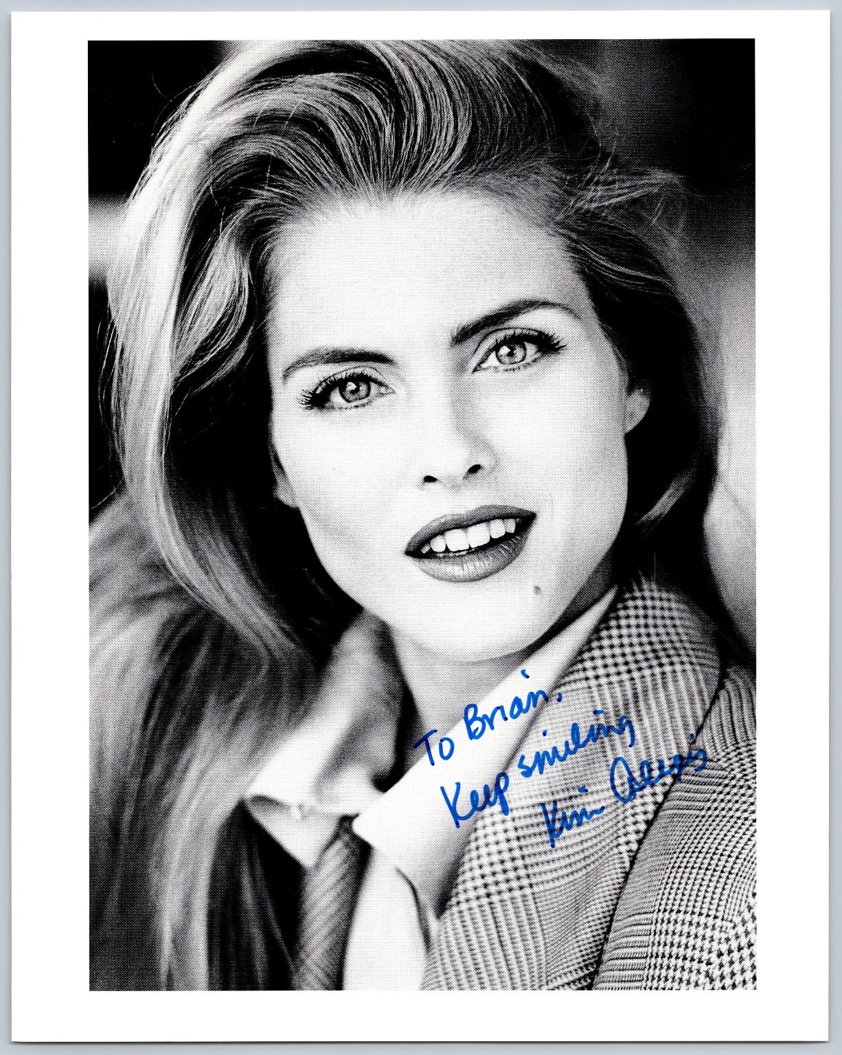 Kim Alexis Autographed Photo Supermodel Signed Keep Smiling