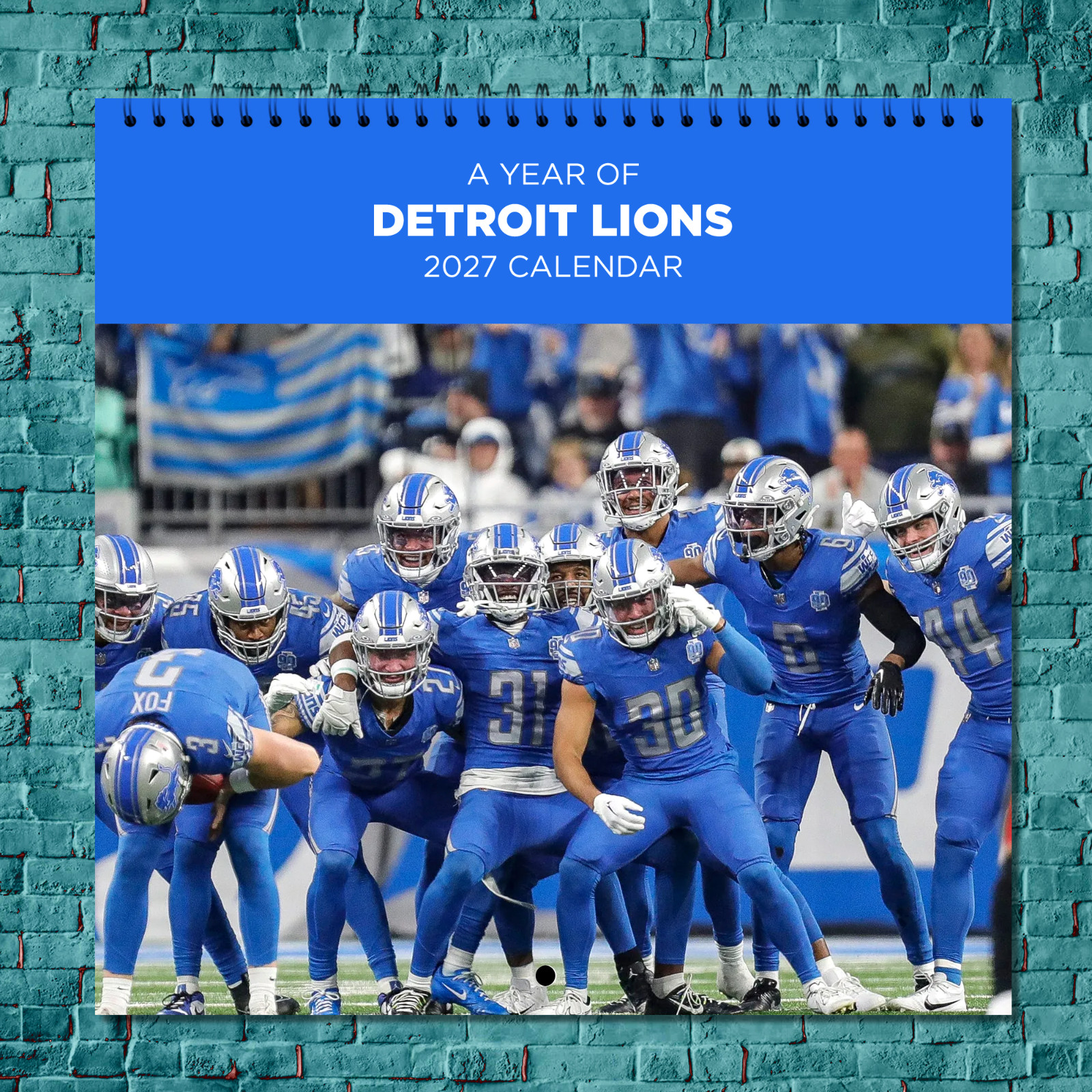 Detroit Lions  2027 Wall Calendar 12 Month Celebrity Photo Fan Collectible
