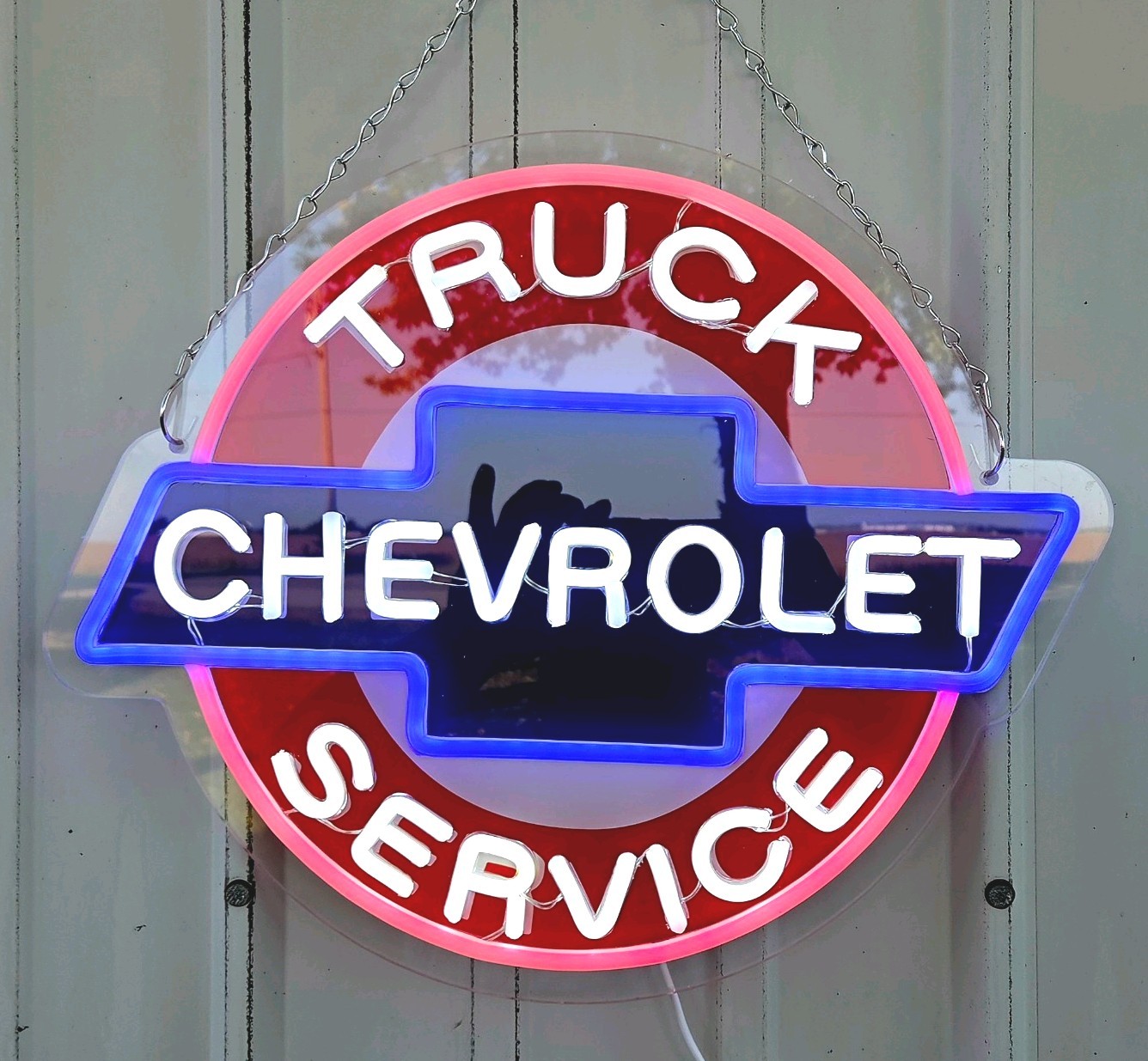 Chevrolet Truck Service LED Neon Sign Chevy Bowtie Garage Man Cave Wall Decor