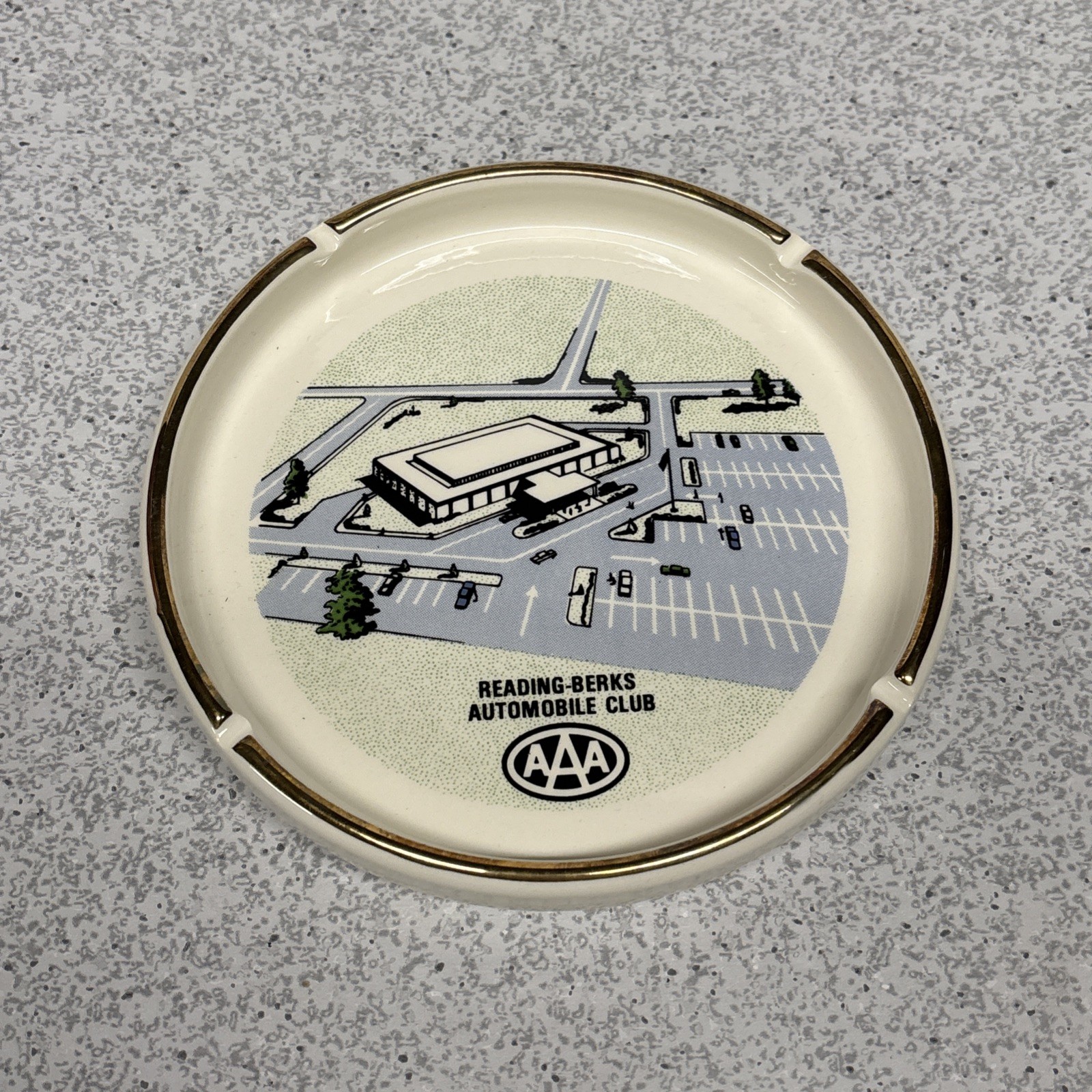 Vintage AAA Pennsylvania Reading-Berks Automobile Club Ashtray 6.5”
