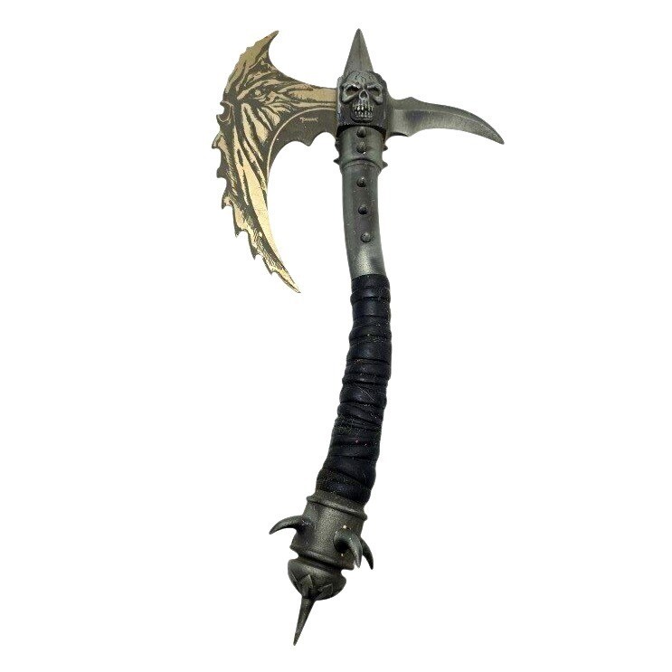 Tomahawk XL 1456 Fantasy Battle Axe Stainless Steel Skull Gothic Decor 15.75 H4 Tomahawk XL 1456 Fantasy Battle Axe Stainless Steel Skull Gothic Decor 15.75 H4