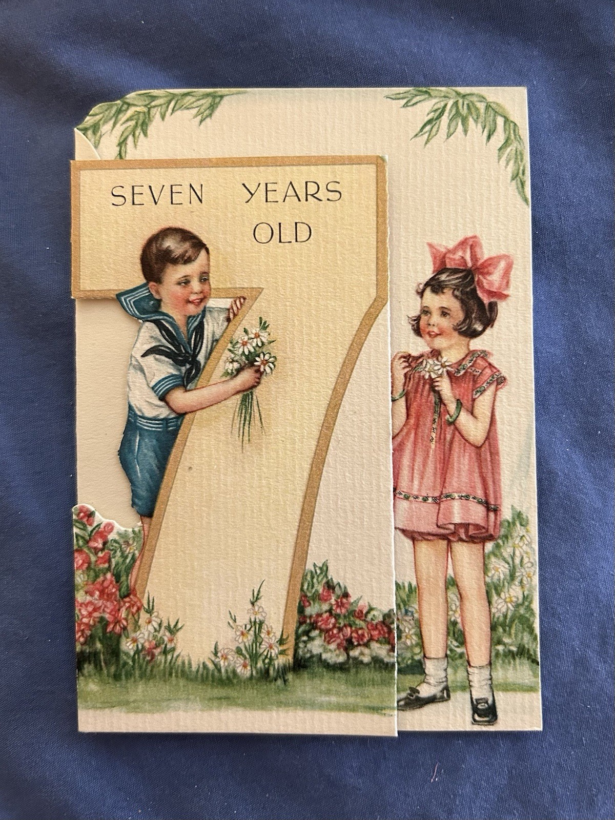 Antique 7 Year Birthday Card Antique 7 Year Birthday Card