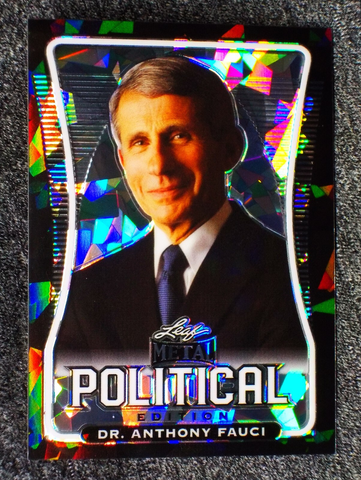 Dr. Anthony Fauci #'d/ 5 ⋆ BLACK CRYSTAL REFRACTOR ⌛ Leaf Metal 2020 Political