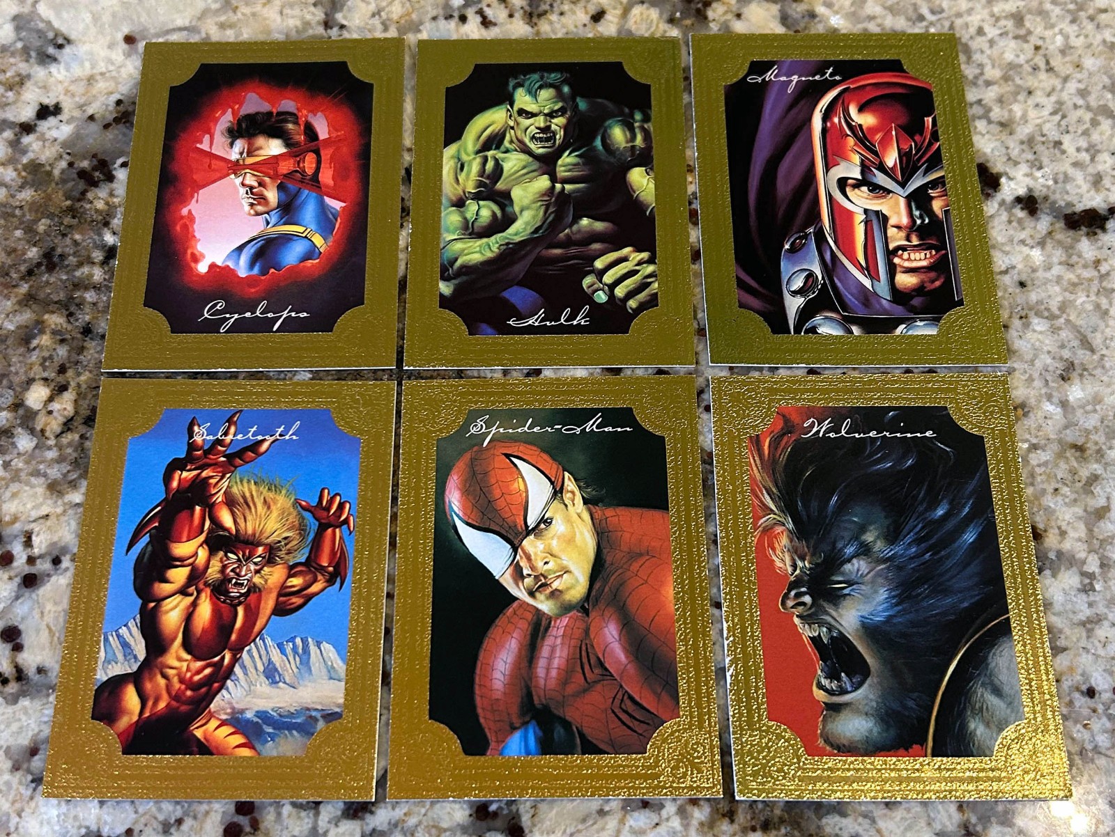 1996 Marvel Masterpieces Gold Gallery Complete Set 1-6 Boris Vallejo Julie Bell 1996 Marvel Masterpieces Gold Gallery Complete Set 1-6 Boris Vallejo Julie Bell
