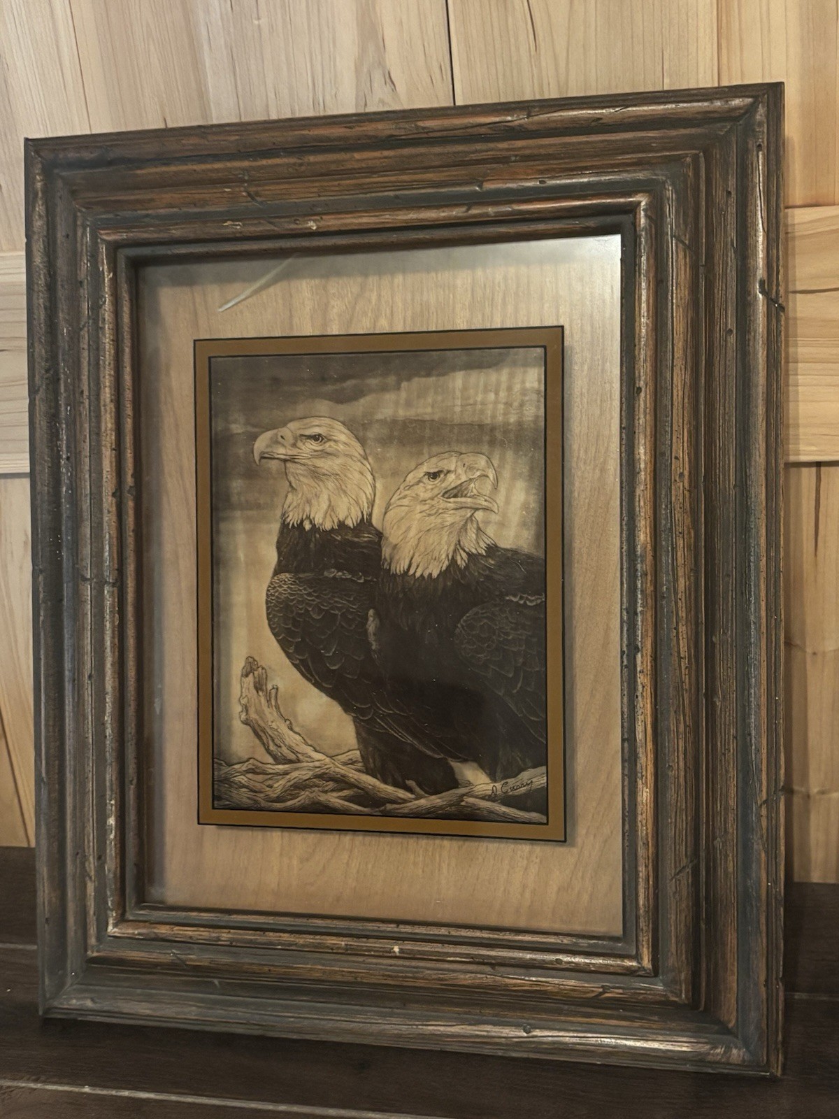 Vintage 1976 Lucid Lines American Eagle Frame Art Print By Dennis Curry