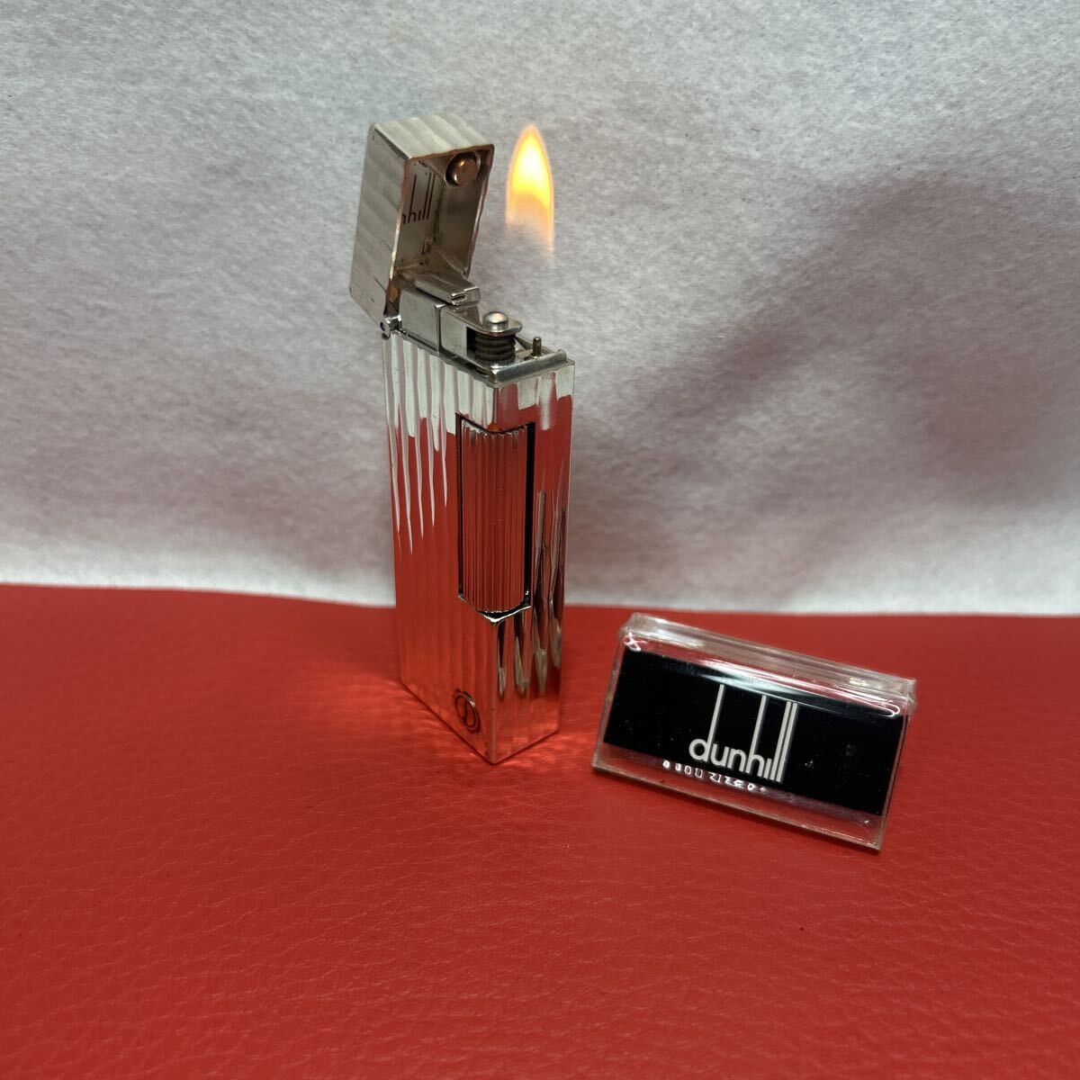 Dunhill D5121 Lighter Silver Bamboo Pattern d Mark Overhauled