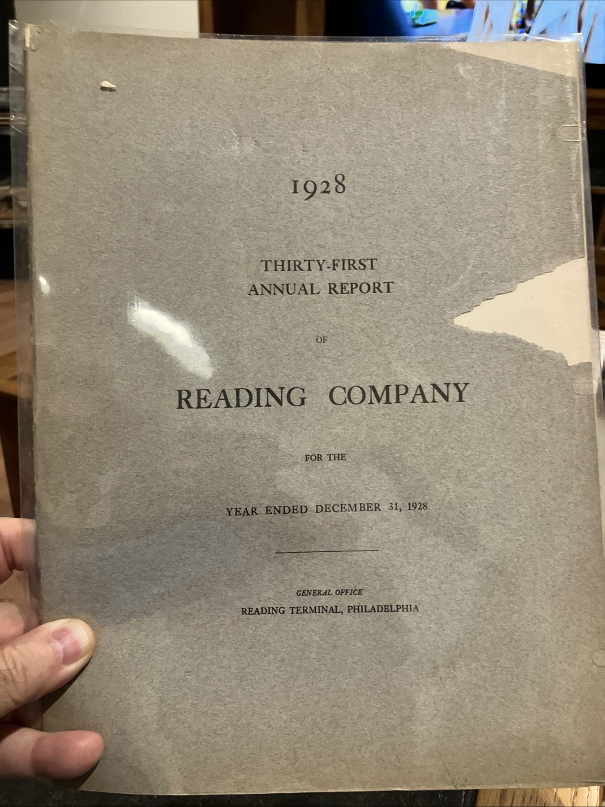 1928 READING COMPANY ANNUAL REPORT, With Map 1928 READING COMPANY ANNUAL REPORT, With Map