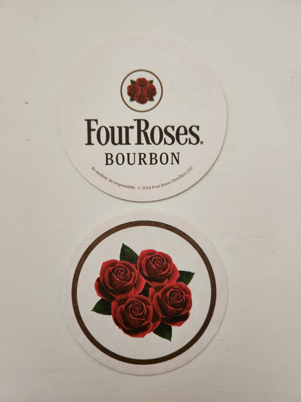2) 2024 Four Roses Bourbon Coasters Four Roses Distillery Bourbon Advertising 