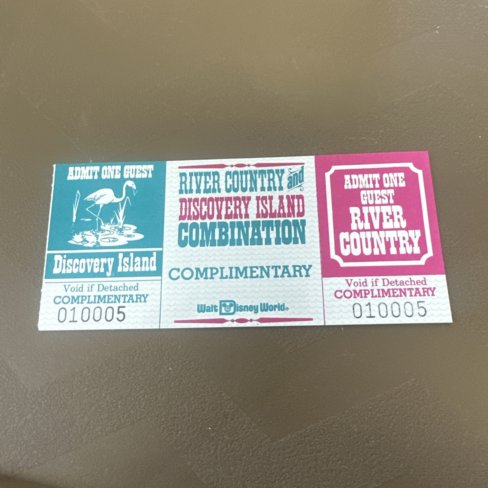 Walt Disney  River Country Discovery Island UNUSED  Ticket 1987-