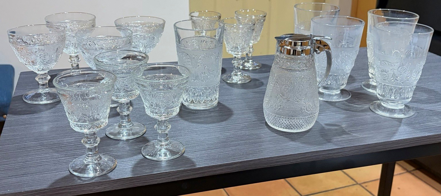 Vintage Duncan & Miller Crystal Glass Wear Set