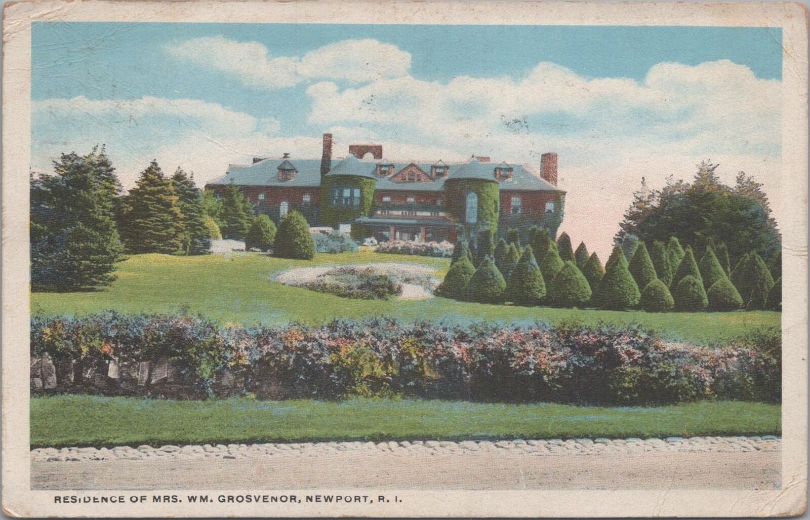 Postcard Residence of Mrs Wm Grosvenor Newport Rhode Island RI Postcard Residence of Mrs Wm Grosvenor Newport Rhode Island RI