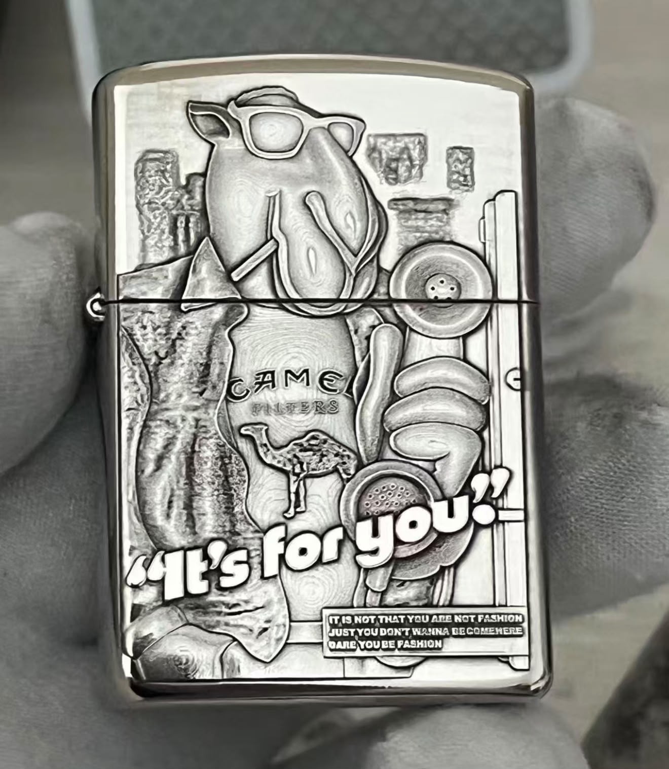 Zippo Lighter Camel Its For Just You Silver Windproof New