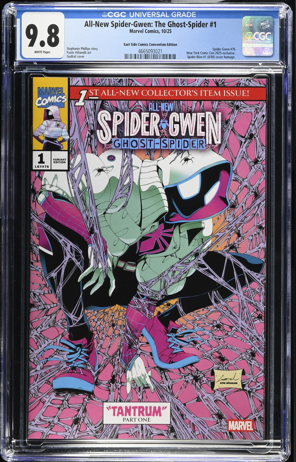 ALL NEW SPIDER-GWEN GHOST SPIDER #1 CGC 9.8 GODTAIL NYCC PINK VARIANT SPIDER-MAN