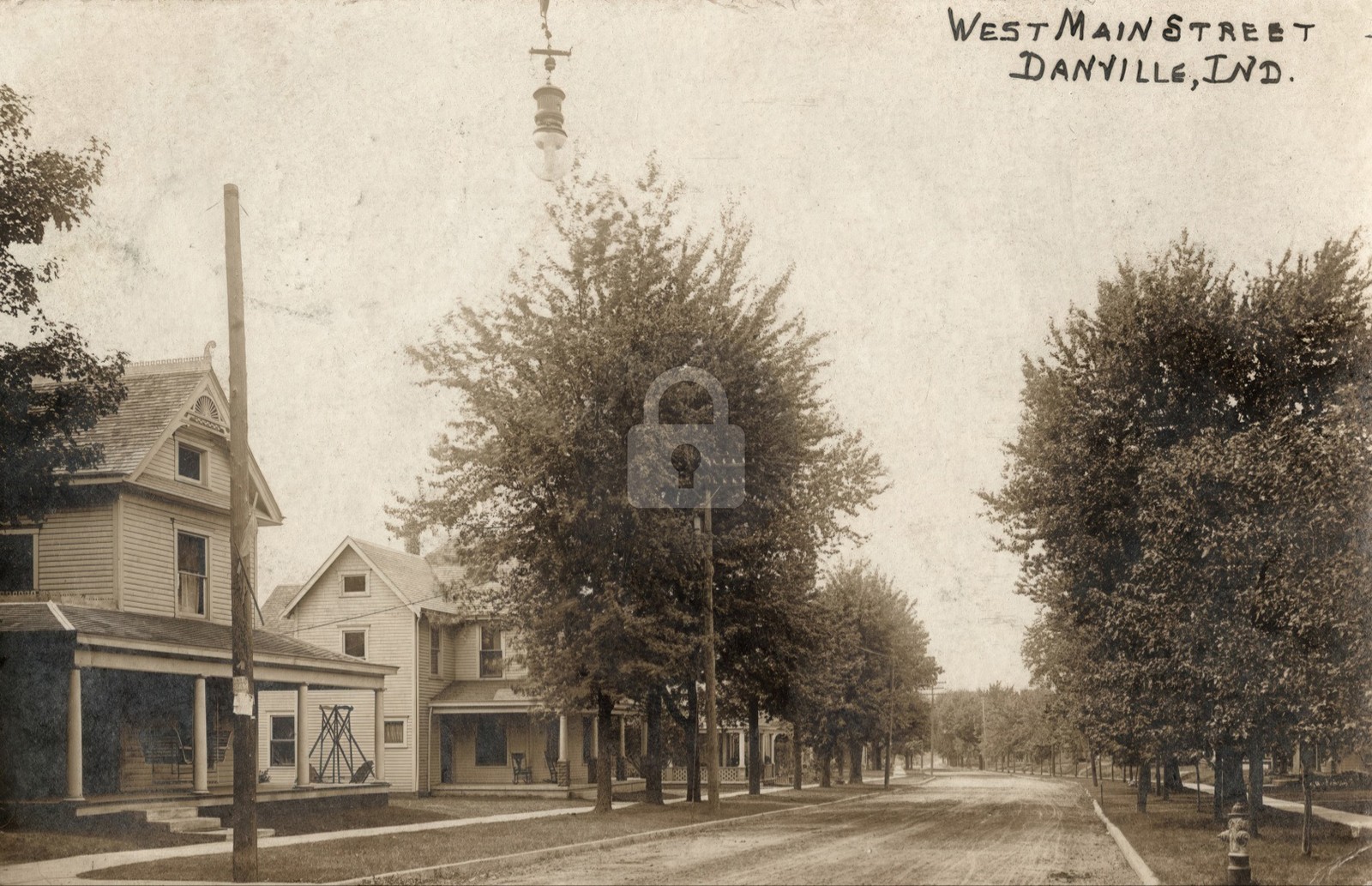 West Main Street, Danville IN Indiana RPPC Photo Postcard COPY West Main Street, Danville IN Indiana RPPC Photo Postcard COPY