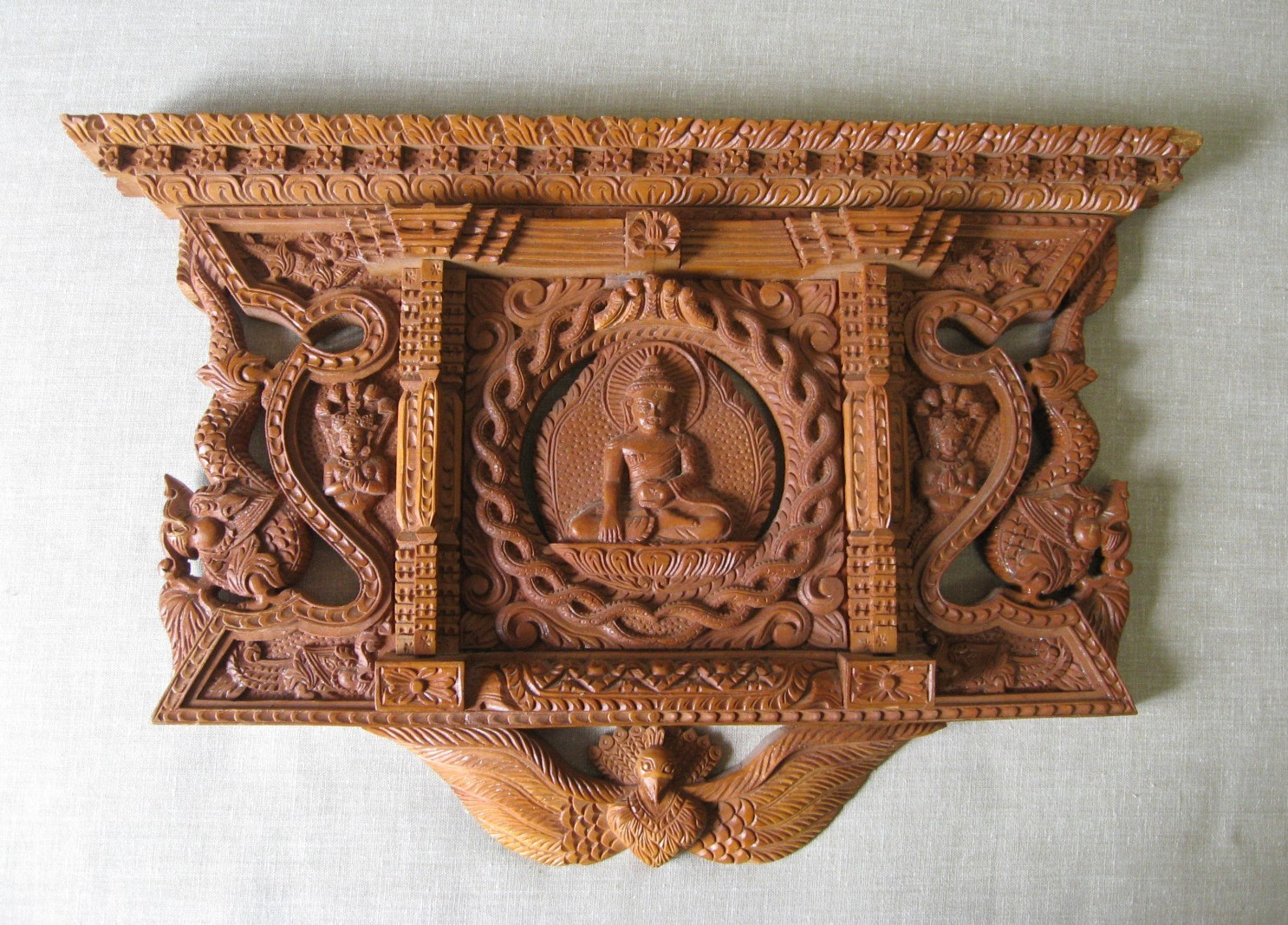 THAI Hardwood Carving, Wall Decor : Buddist Monk, Dragons, Peacock, etc. THAI Hardwood Carving, Wall Decor : Buddist Monk, Dragons, Peacock, etc.