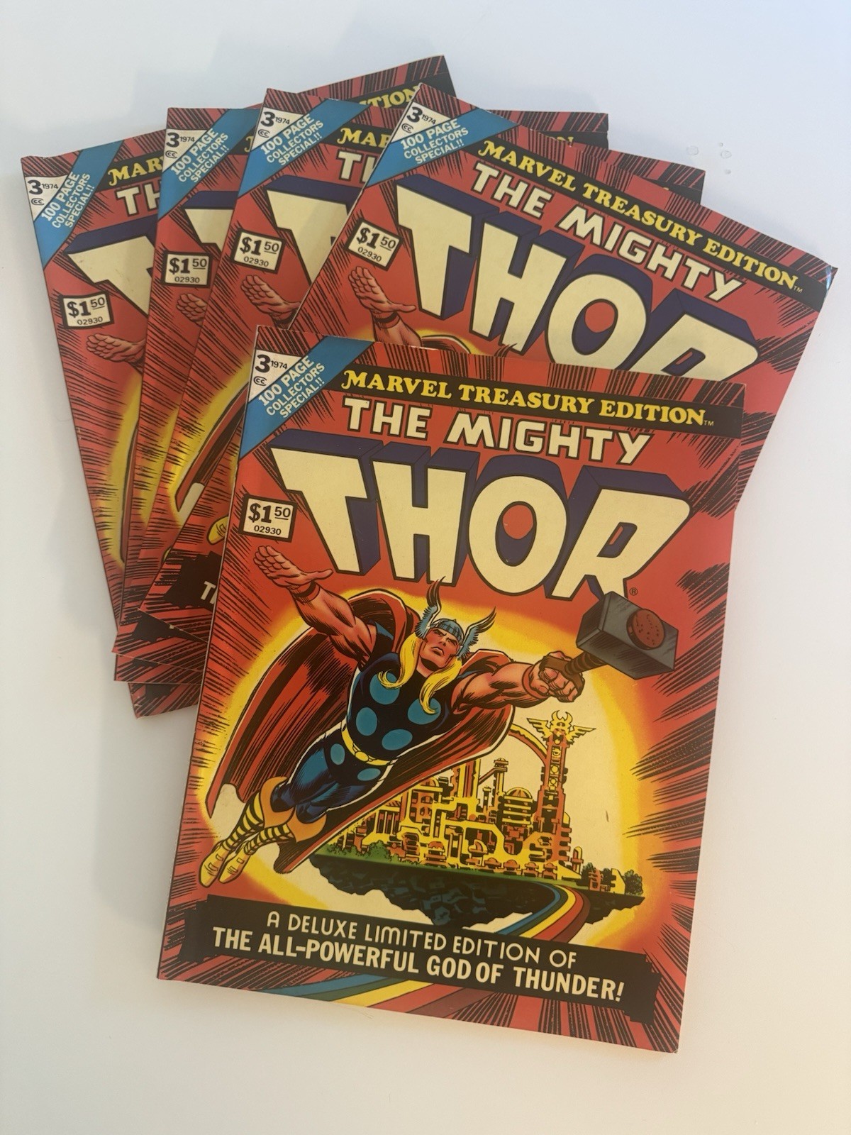 1974 THE MIGHTY THOR Marvel Treasury #3 Jack Kirby / Hercules - Lot of 5