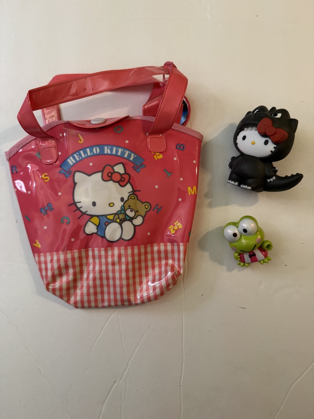 Vintage 1984 Hello Kitty Bag + Bonus Hello Kitty x Godzilla & Keroppi Figures Vintage 1984 Hello Kitty Bag + Bonus Hello Kitty x Godzilla & Keroppi Figures