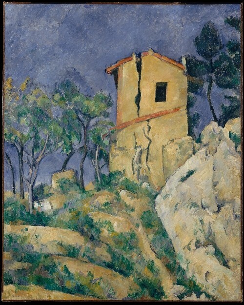 Oil painting The-House-with-the-Cracked-Walls-1892-94-Paul-Cezanne-oil landscape