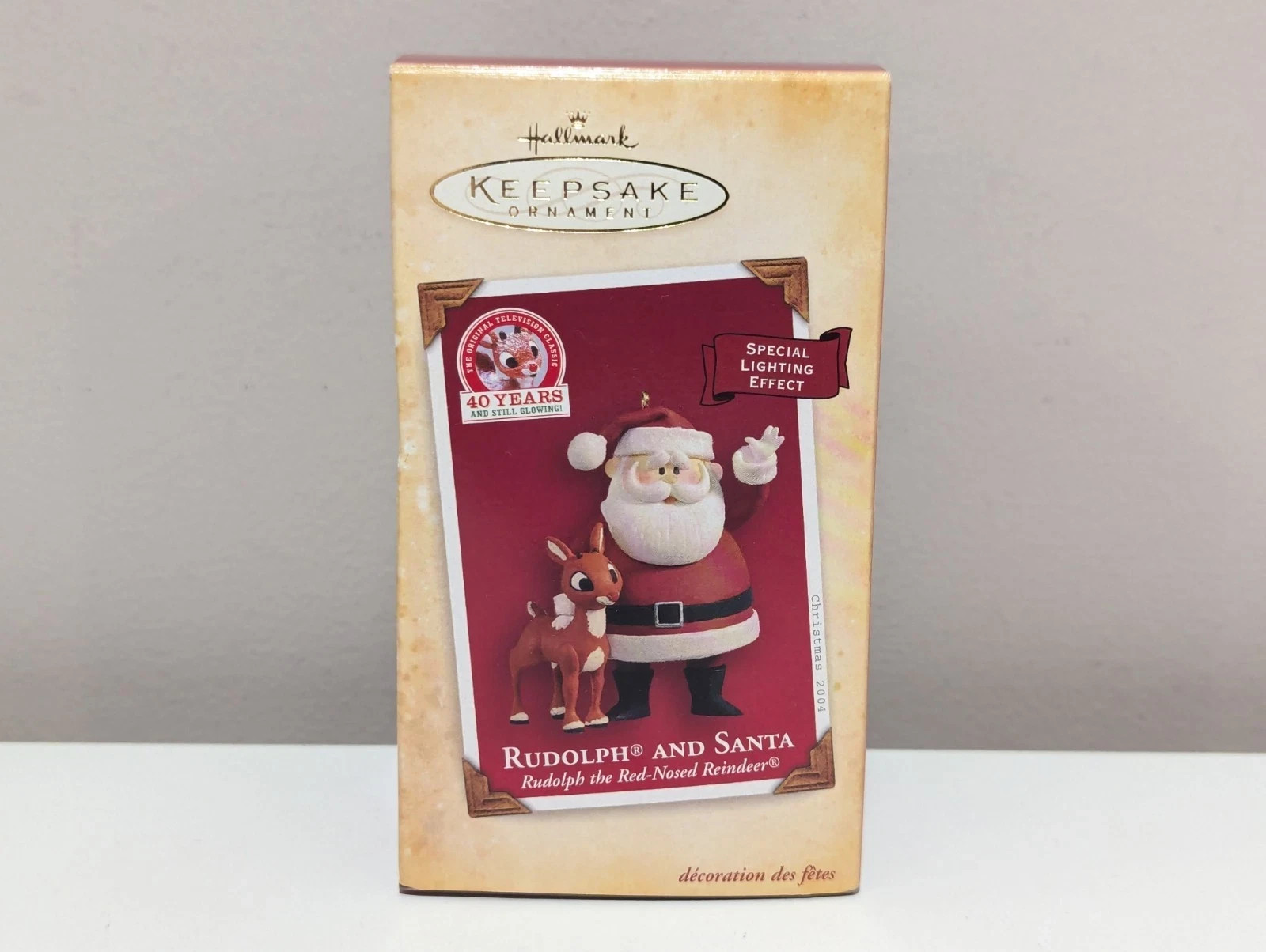 2004 Hallmark Rudolph and Santa Ornament - - 824-251 2004 Hallmark Rudolph and Santa Ornament - - 824-251