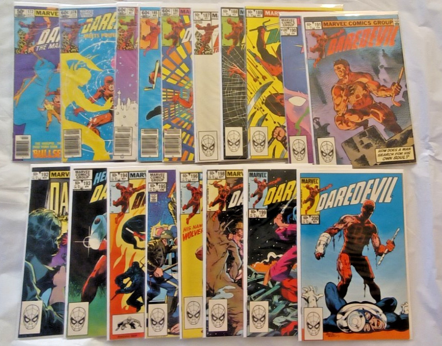 Daredevil #172, 178, 182, 185-196, 198-200 Marvel Comics 1981-1984 18 Issue Lot