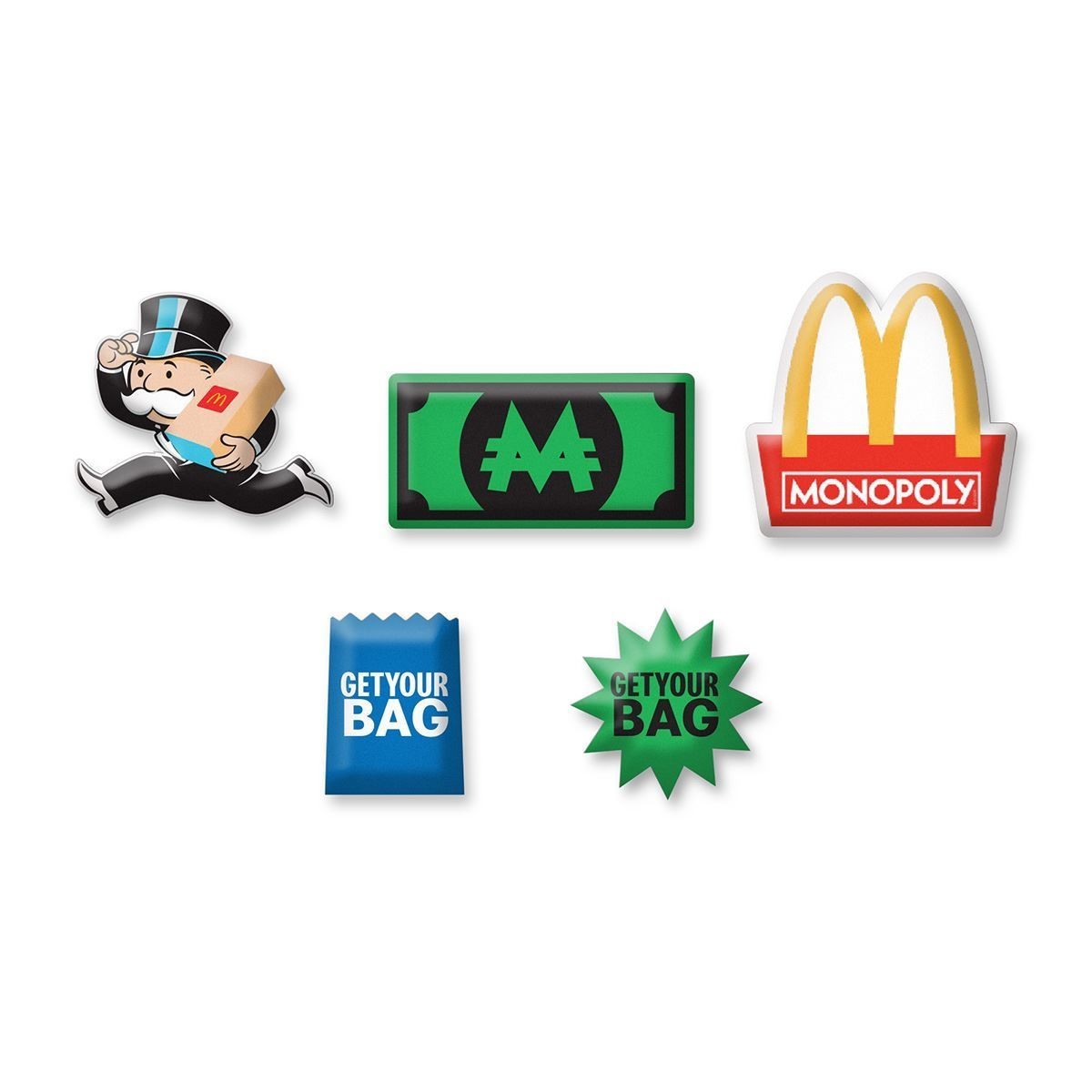 McDonald\'s Monopoly Game Lapel Pins - Set of 5 - NEW McDonald\'s Monopoly Game Lapel Pins - Set of 5 - NEW
