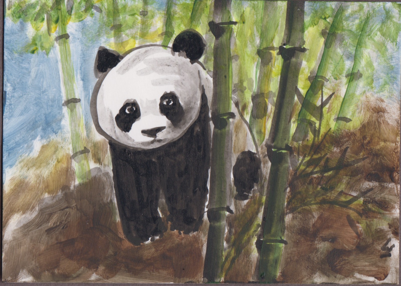 LinLi888 Lin Li Art ACEO Original Acrylic Painting Panda 26092304