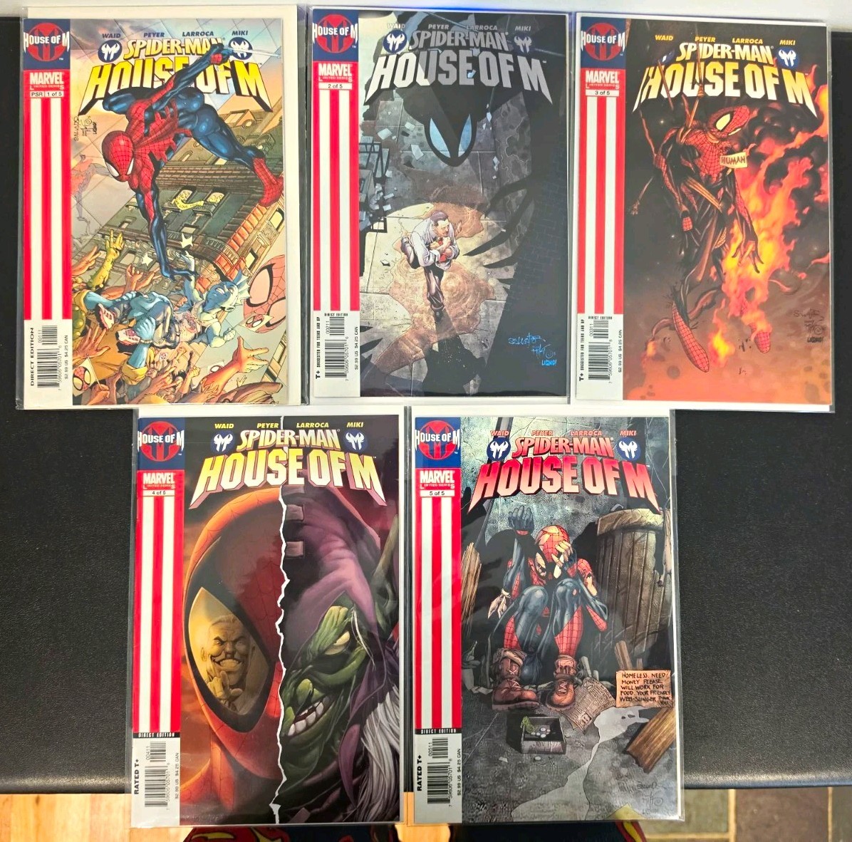 Spider-Man House of M #1-5 Complete Limited Series Marvel 2005 Peter Parker Spider-Man House of M #1-5 Complete Limited Series Marvel 2005 Peter Parker