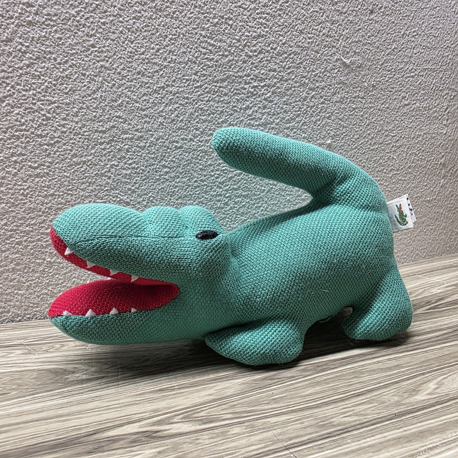 Vintage Lacoste Green Crocodile Plush Toy Pique Cotton Stuffed Animal Authentic