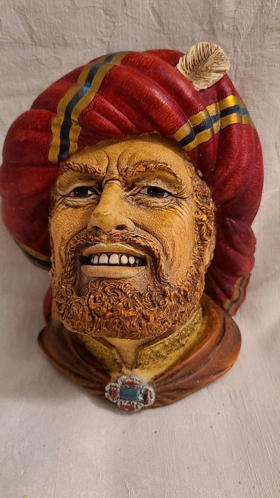 Vintage Bossons Chalkware Head Aruj Barbarossa Wall Plaque 