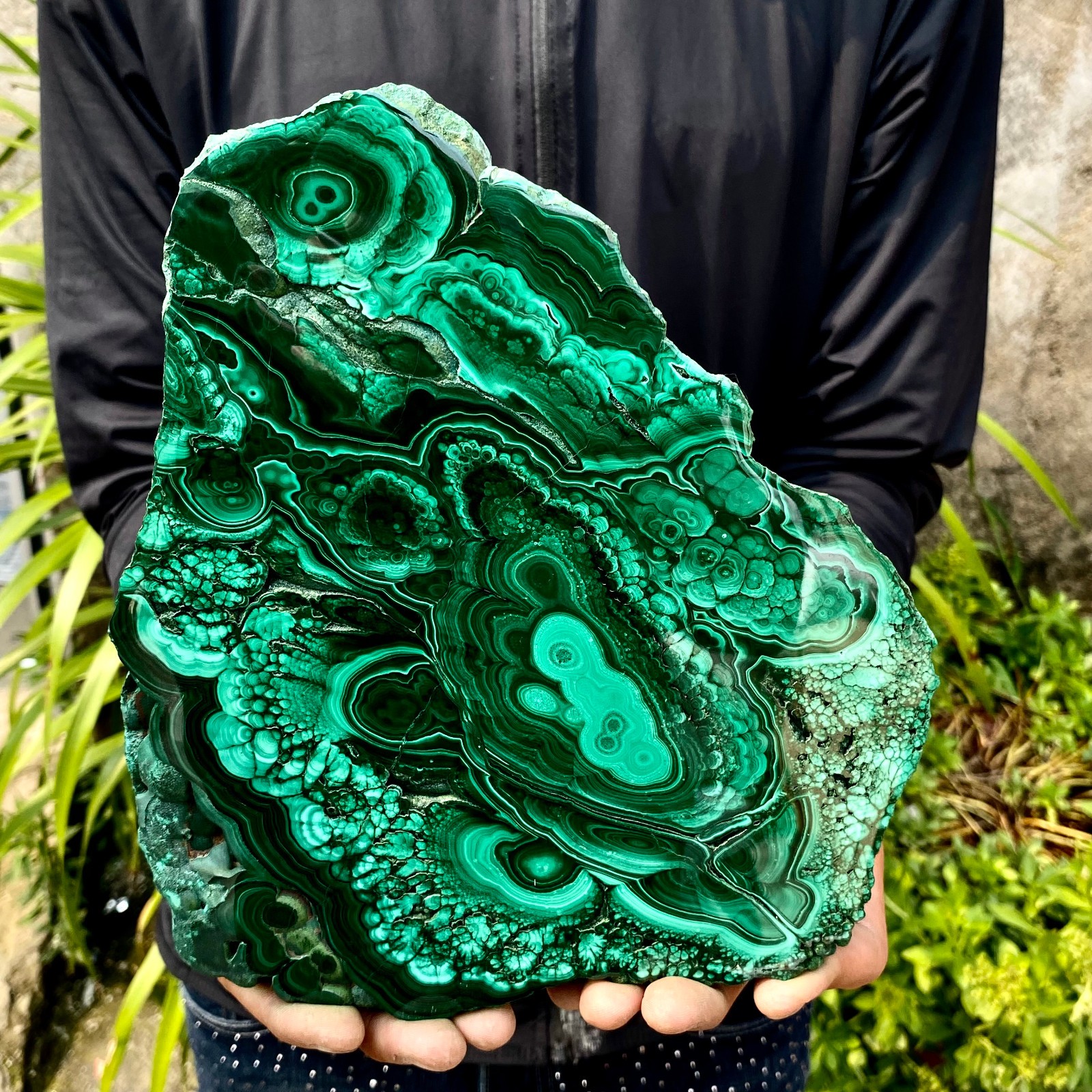 4.6LB Natural Green Malachite Crystal Flaky Pattern Ore Specimen Quartz Healing