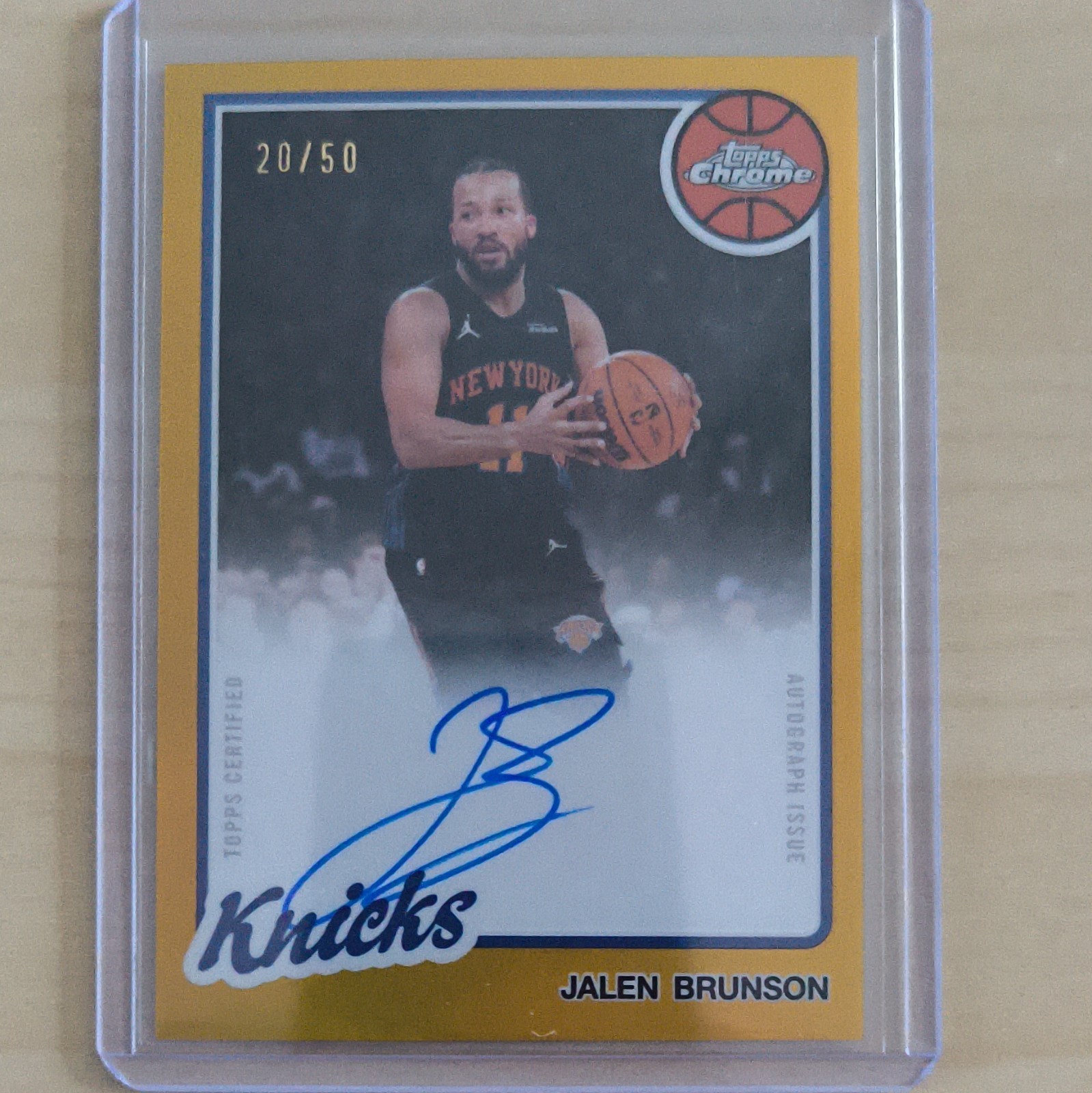 Topps 2025-26 Topps Chrome Updates Jalen Brunson Knicks Auto 20/50 80TBA-JB