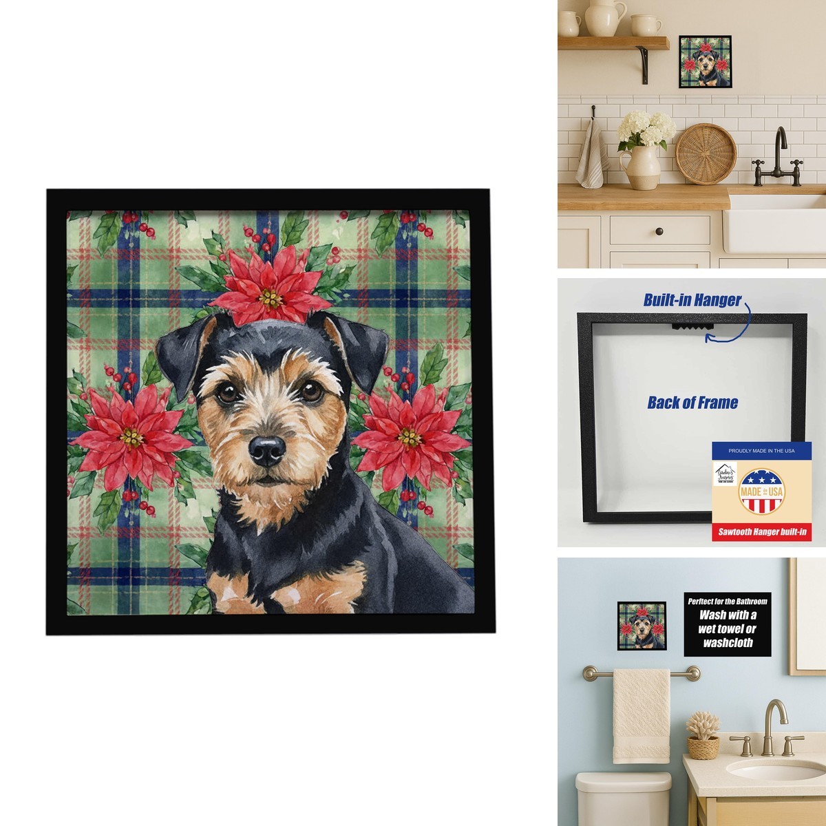 Caroline's Treasures Norfolk Terrier Dogs Framed Metal Wall Art 8x8