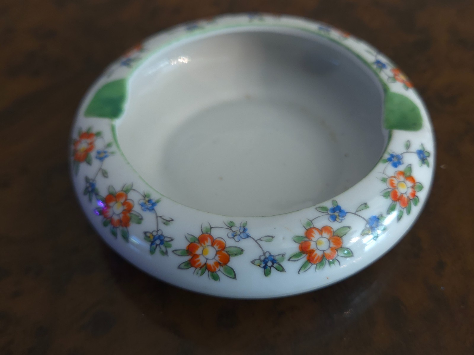 Rare Vintage Mid Century Japanese Trico Nagoya Hand Painted Floral Ashtray