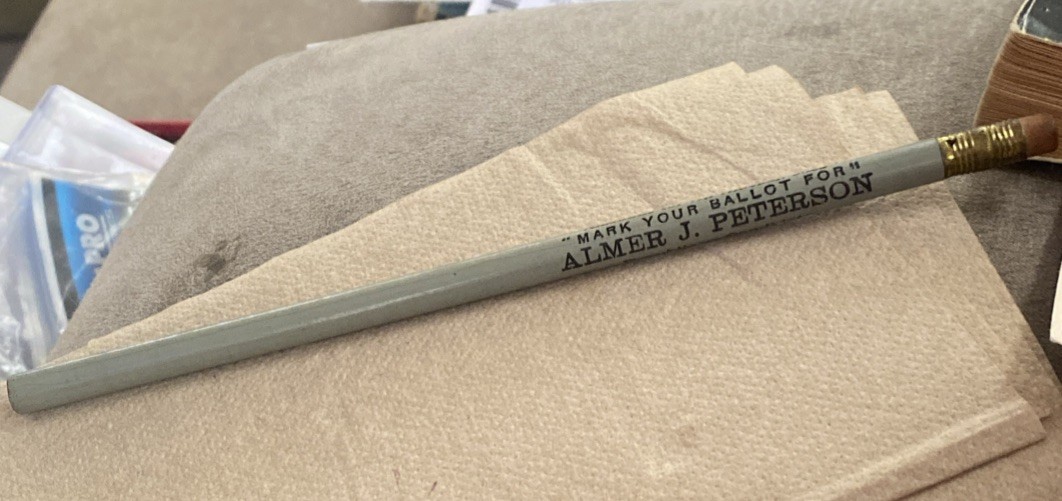 Vintage Almer J. Peterson General Election Oct. 8 1946 Alaska Pencil Unsharpened