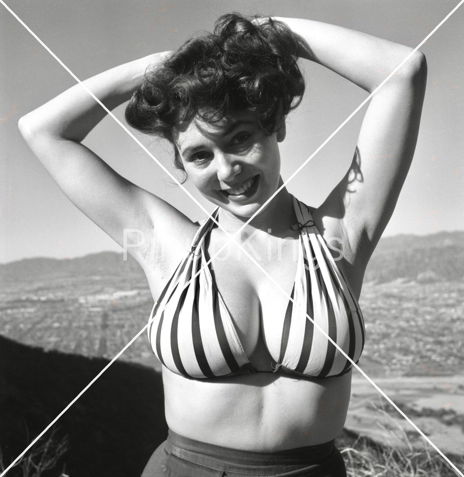 VERY RARE  1957  Vintage  2.25 b/w Negative Tranaparency Busty Art Meg Myles 1