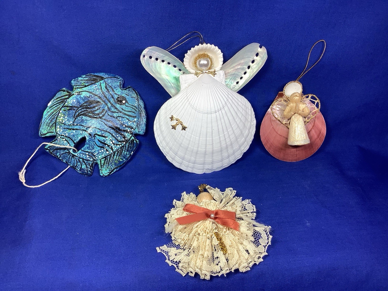 Lot Mixed Ocean Shell Nautical Christmas Ornaments Angels Fish Plus 38 Lot Mixed Ocean Shell Nautical Christmas Ornaments Angels Fish Plus 38