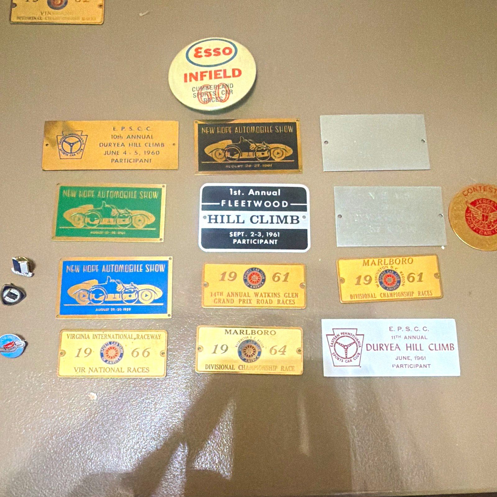 Vintage Sports Car Club Event Badge/Plaque Lot 1959-1966 Hill Climbs & Shows