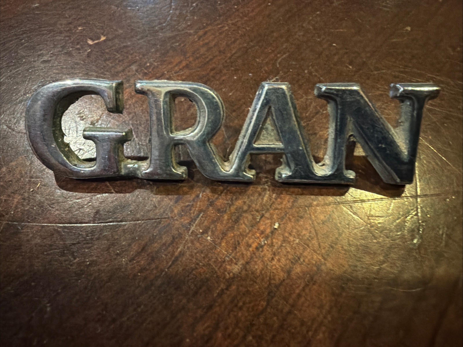 Vintage GRAN Metal Car Emblem 